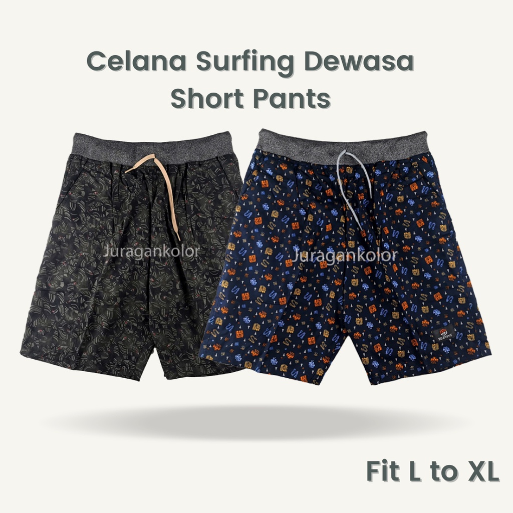 Celana Pendek Pria Surfing Distro Rib Casual Motif