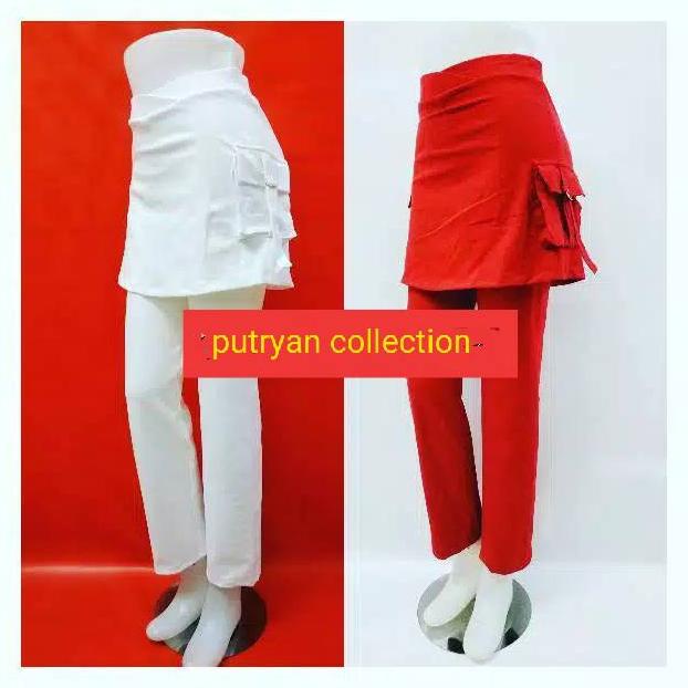Celana Senam Rok Kantong Merah/Cod/Bayar Ditempat