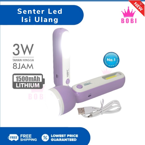 Senter Emergency LED Isi Ulang / Lampu Senter Charge - WARNA RANDOM