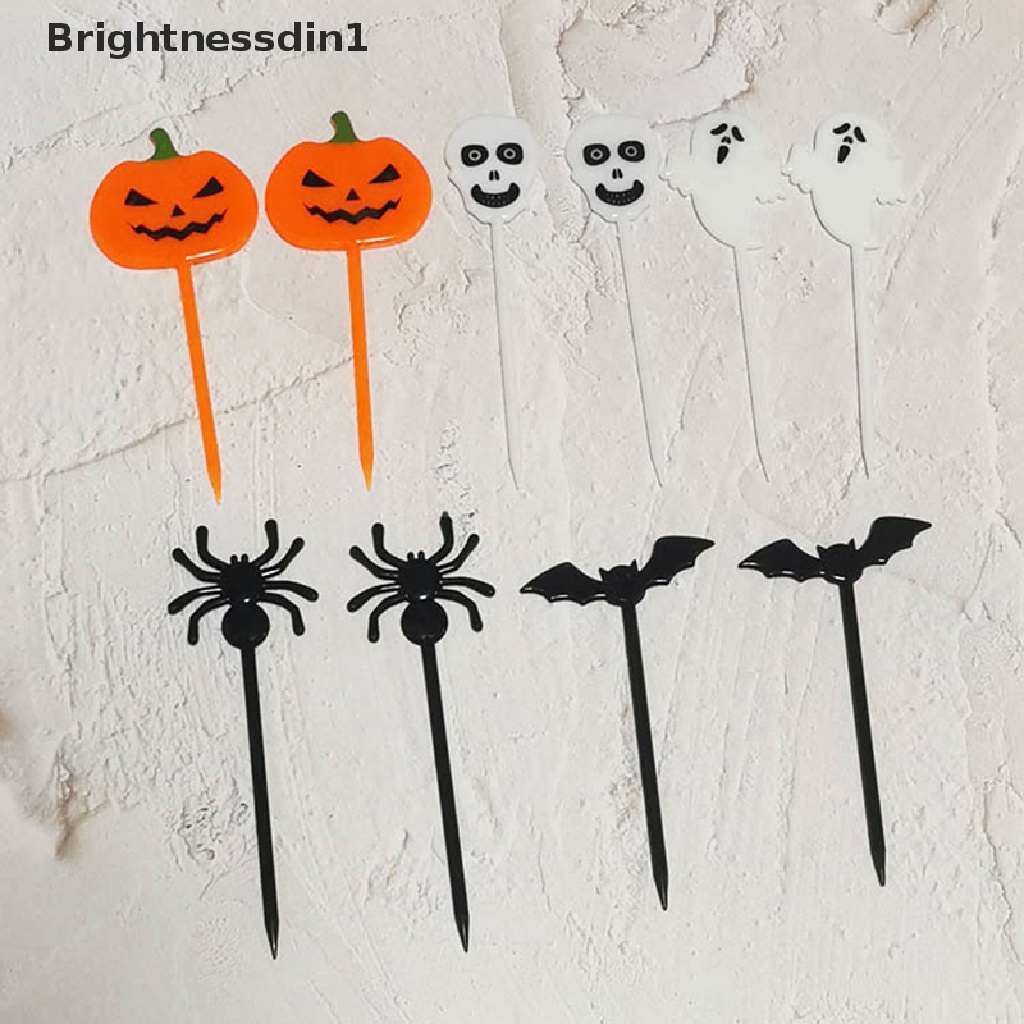 10pcs / set Tusuk Gigi Desain Kartun Halloween Untuk Anak