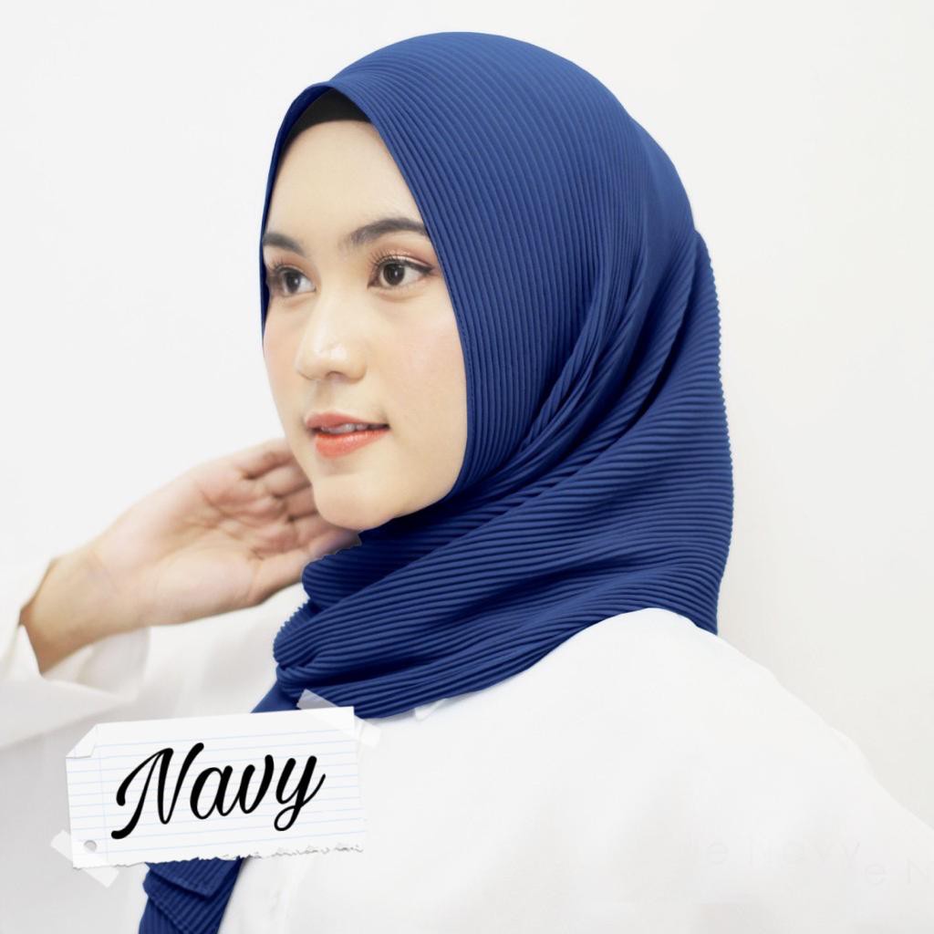 Pashmina Plisket/Pashmina Plisket Pashmina Full Plisket/Pashmina Plisket Tanpa Lipatan Tengah Murah!-Merci Navy