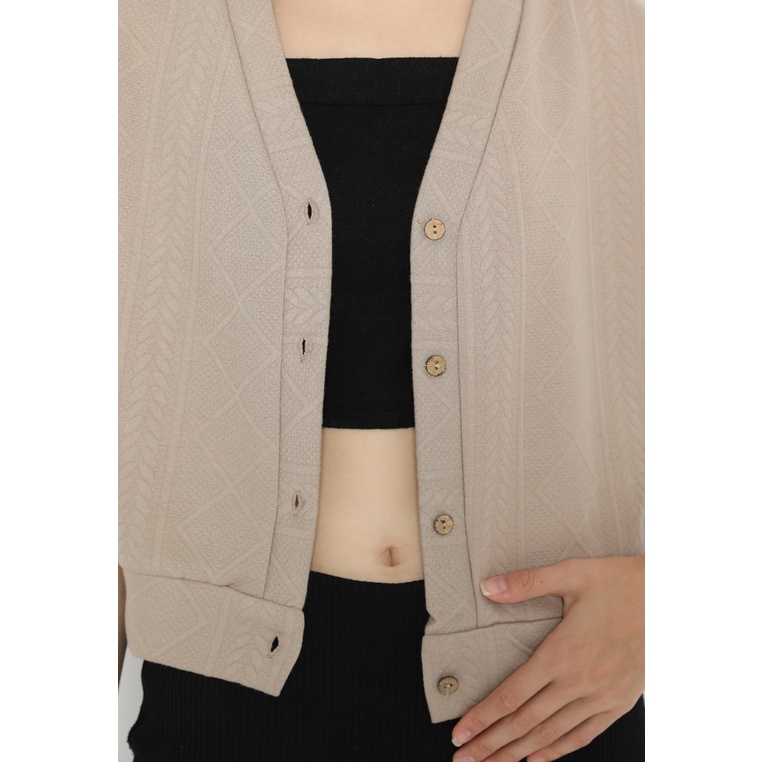 Mannequin Cotton Textured Jacket-Beige