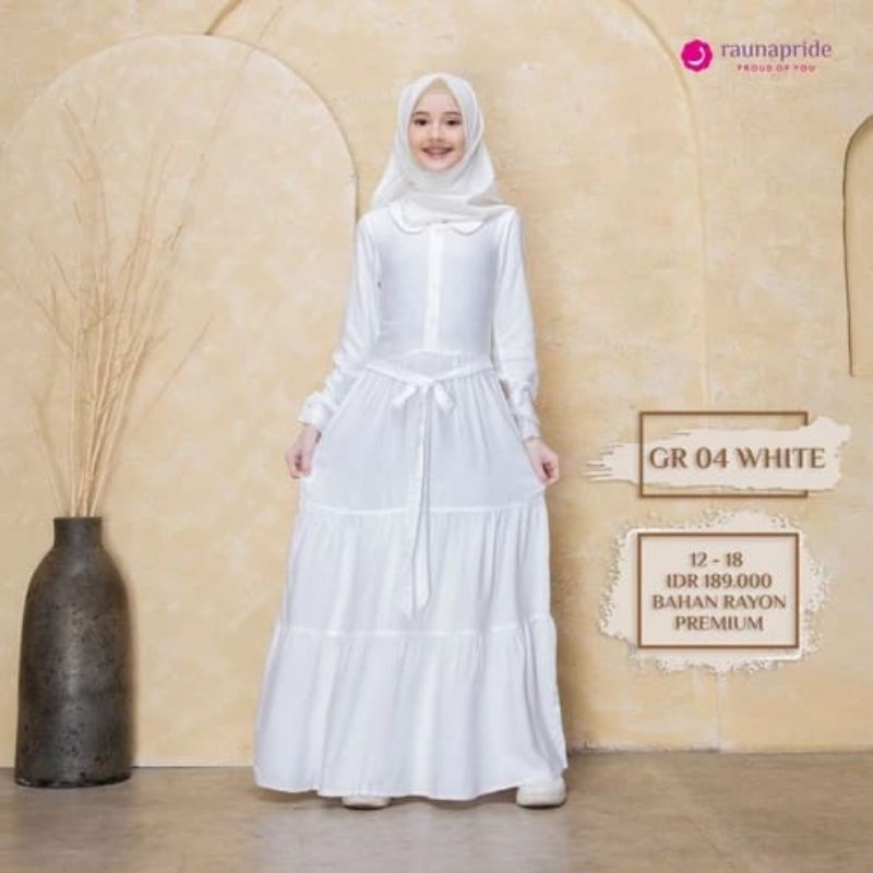 Gamis Rauna Remaja GR 04,  Gamis Rauna GR 04, Gamis Remaja Hitam dan Putih