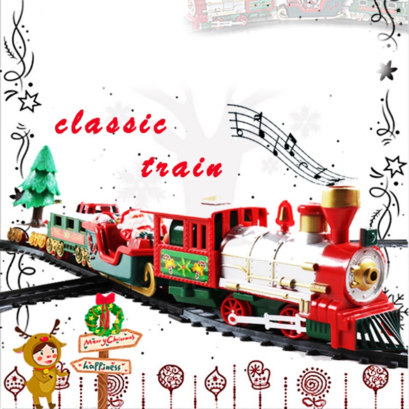 Mary 22Pcs Set Kereta Natal Vintage Untuk Anak-Anak Dengan Gerbong Yang Meriah Trek Snowman