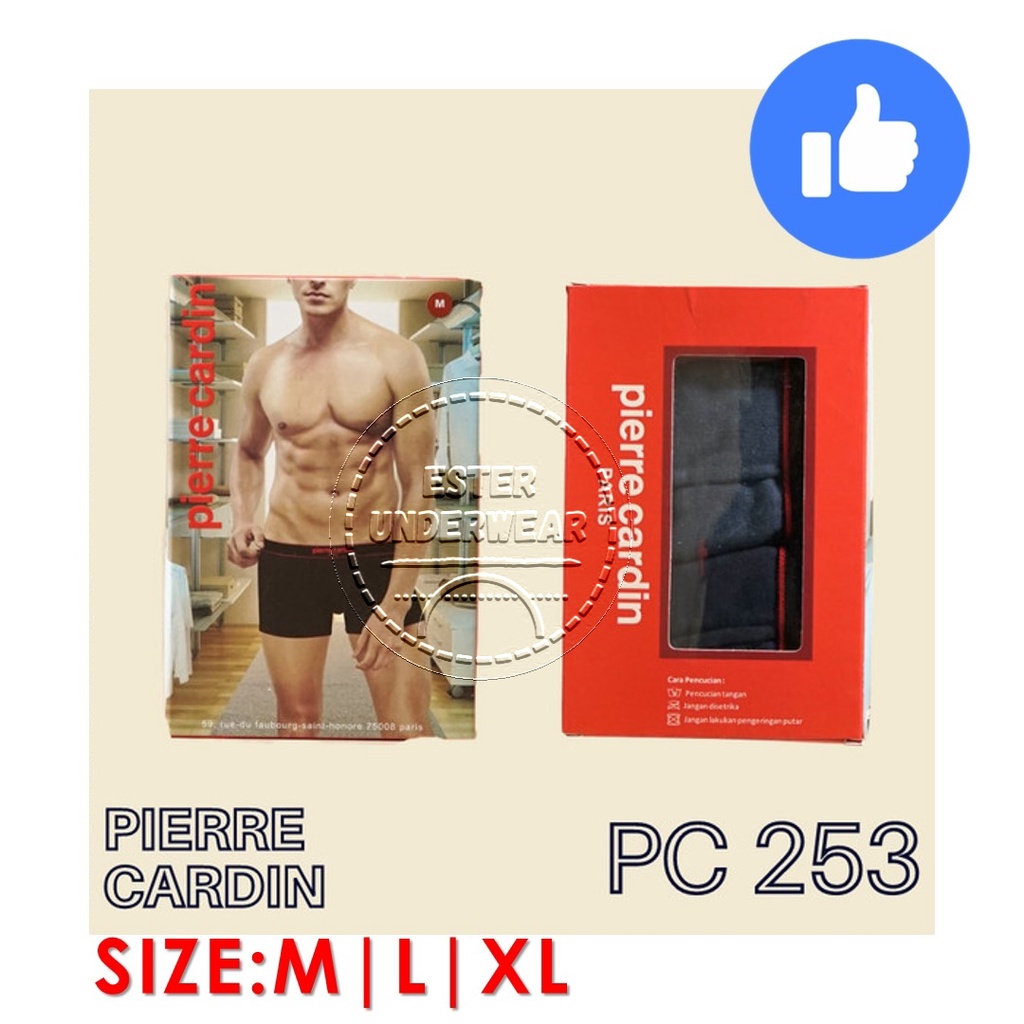 Celana Boxer Pria Pierre Cardin  PC 253 ISI 2 PCS Bahan Katun