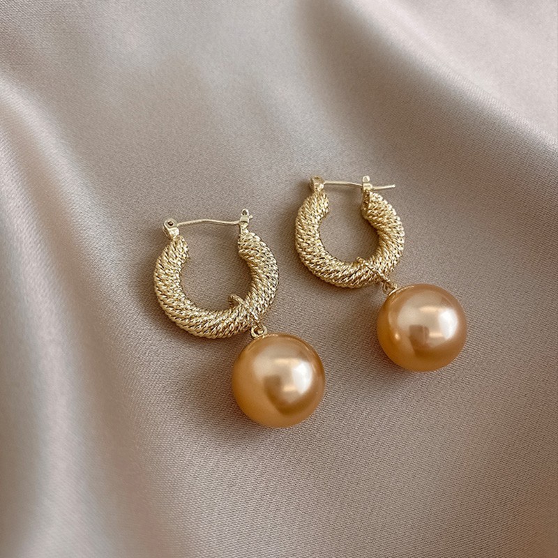 Anting Mutiara Gaya Retro Korea Hong Kong Untuk Wanita