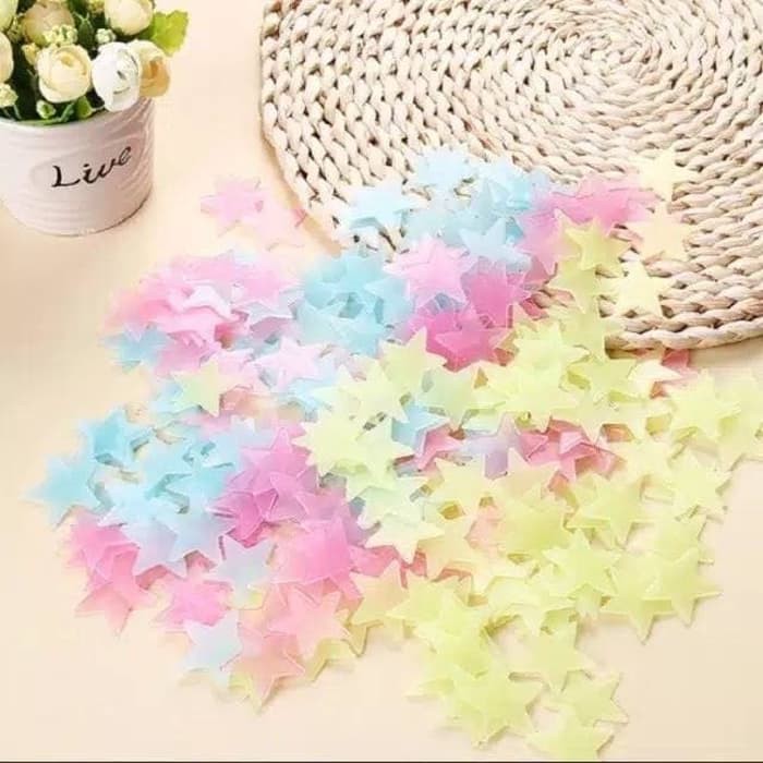 #LC-HL Sticker Bintang Glow In The Dark Starwall Sticker