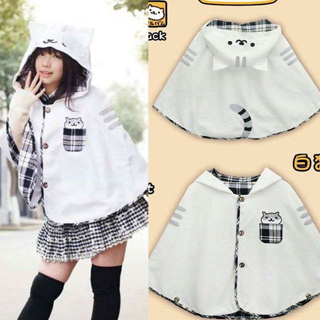 Jaket NekoAtsume WHITE CAPE Hoodie BARANG BERKUALITAS PALING KECE