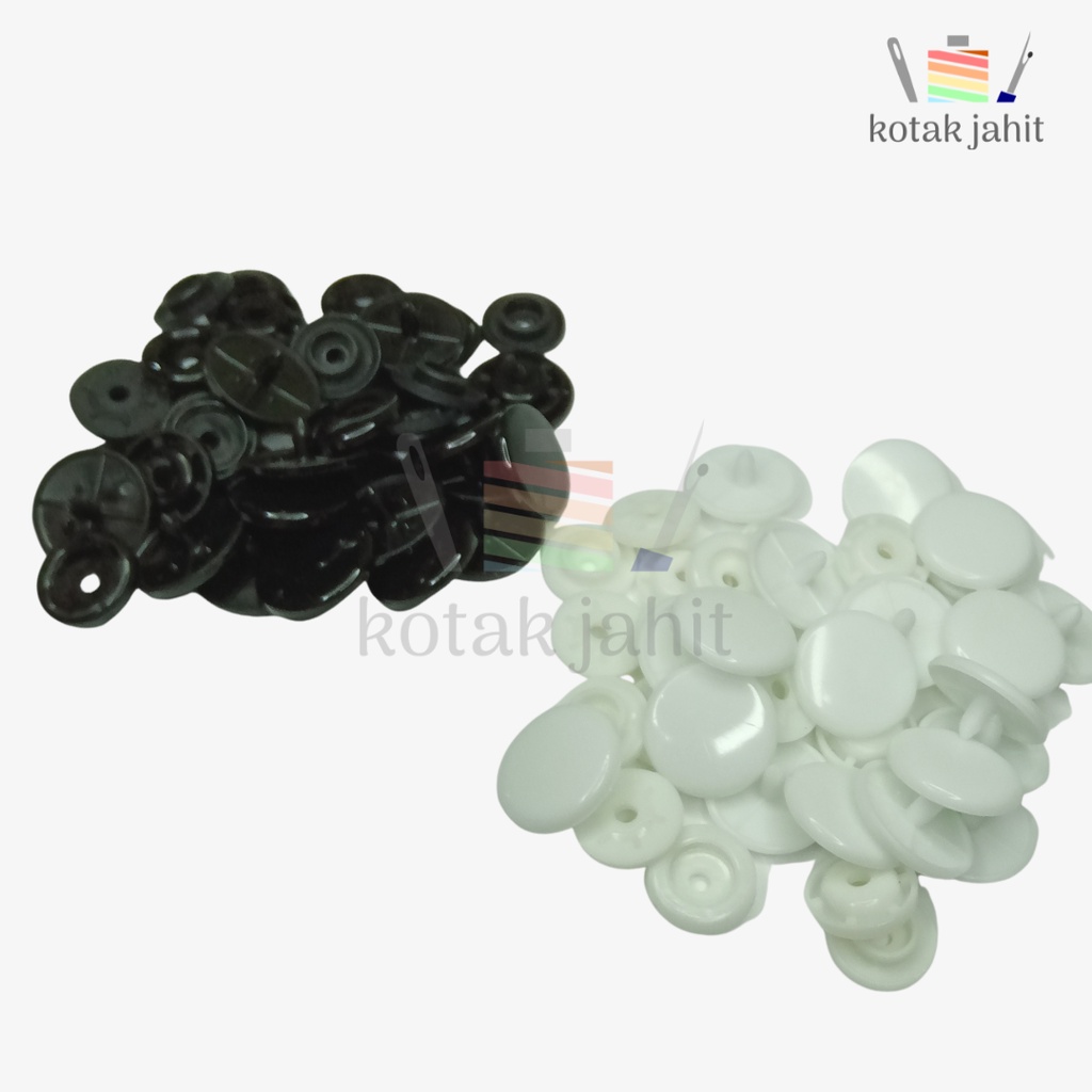 Kancing snap plastik 5 gross / 720 set T3 10mm / T5 12mm / T8 15mm kancing plastic snap button cetet