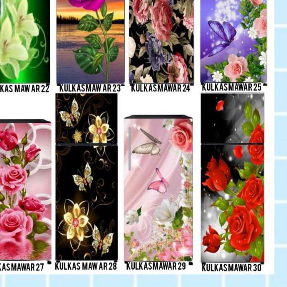 ✮ STIKER KULKAS MOTIF BUNGA MAWAR TERBARU KATALOG 3 ✾