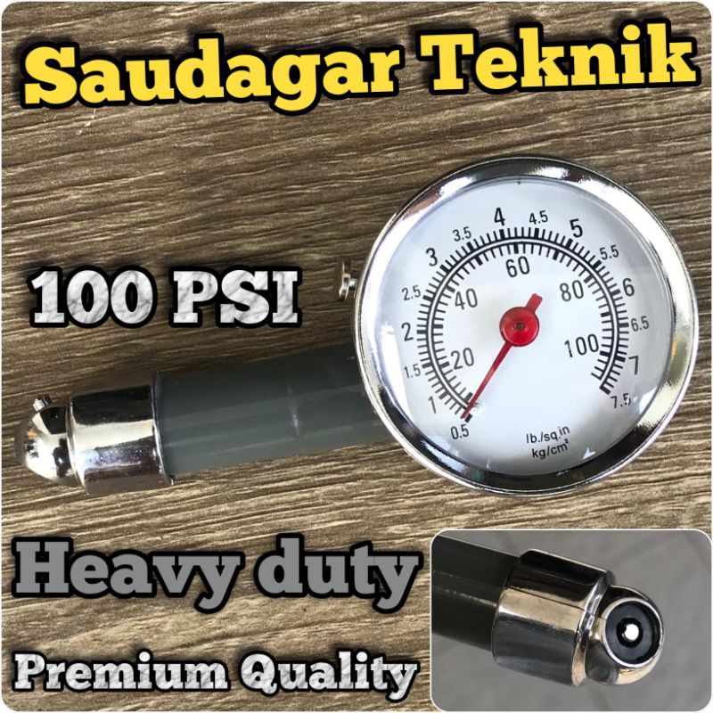 Alat Pengukur Tekanan Angin Ban Tire Pressure Gauge 100 Psi