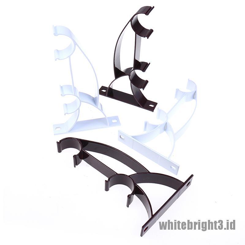 ❤White3 Warna Putih❤ 2pcs Bracket Holder Tiang Tirai Bahan Metal Sturdy