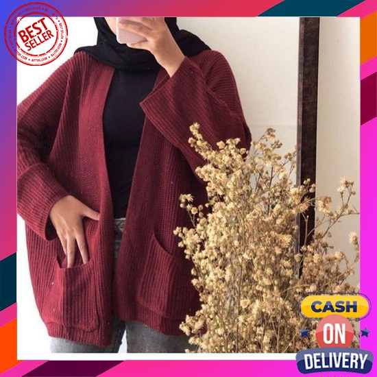 Long Kardy Rajut/Kardigan Lepas Panjang/Auter/ Cardigan Wanita Rajut Oversize Outwear - Cardigan Kn