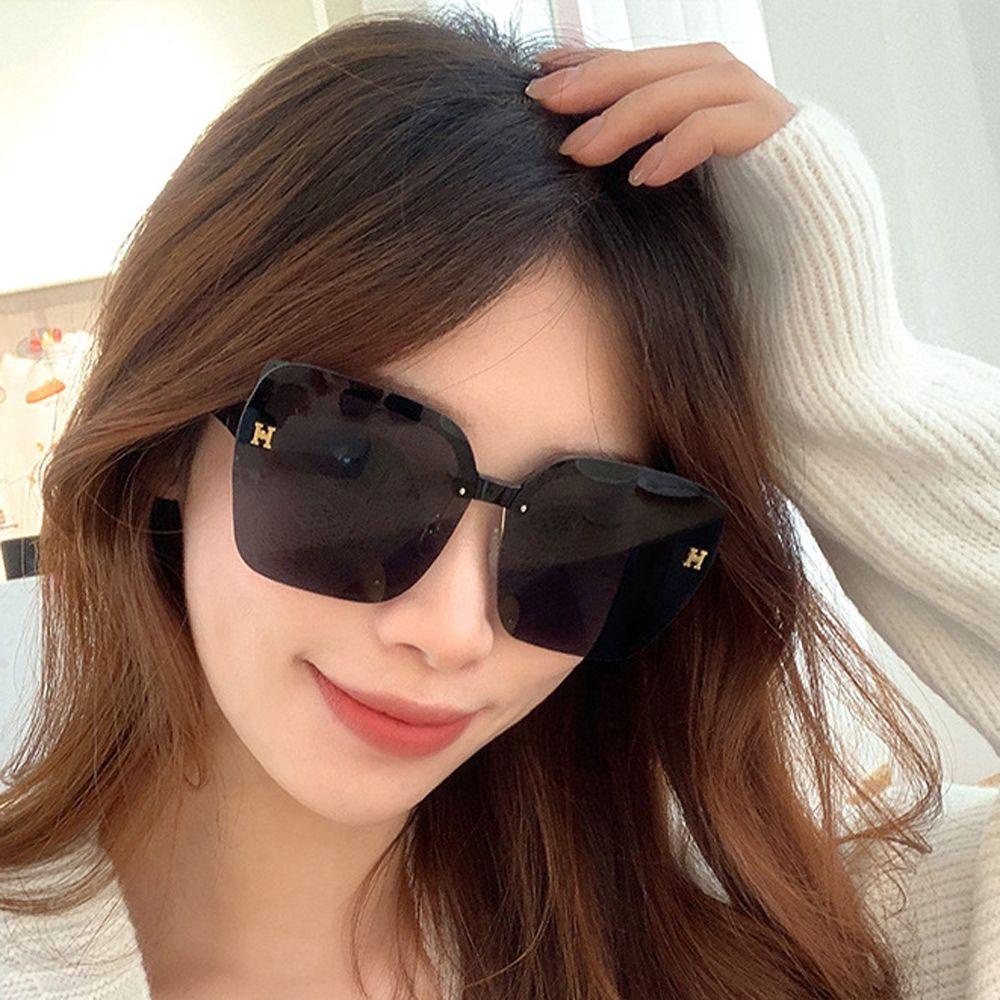 [Elegan] Setengah Bingkai Kacamata Hitam Pria Vintage Vision Care UV400 Poligon Setengah Bingkai Wanita Eyewear