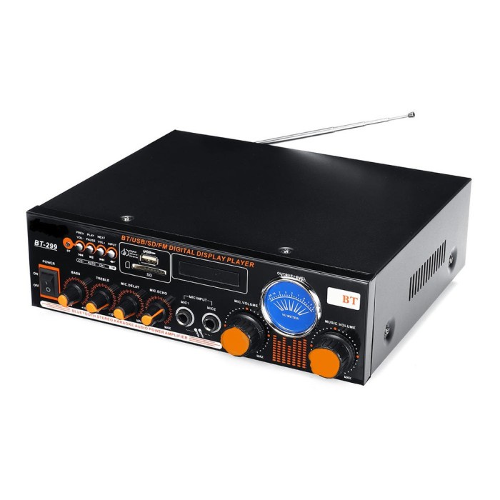 Murah Power Amplifier Karaoke Fleco Bt-299 Stereo Audio / Power Amplifier Terlaris