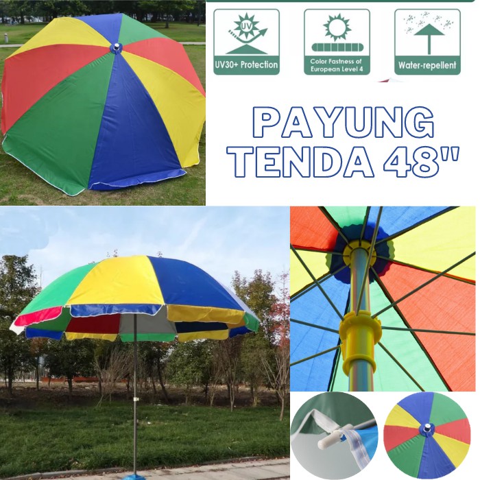 Payung Pantai Tenda Jualan - Tenda Dagang Booth Bazaar Cafe Pameran - Tenda Parasol Jumbo Besar 48&quot;