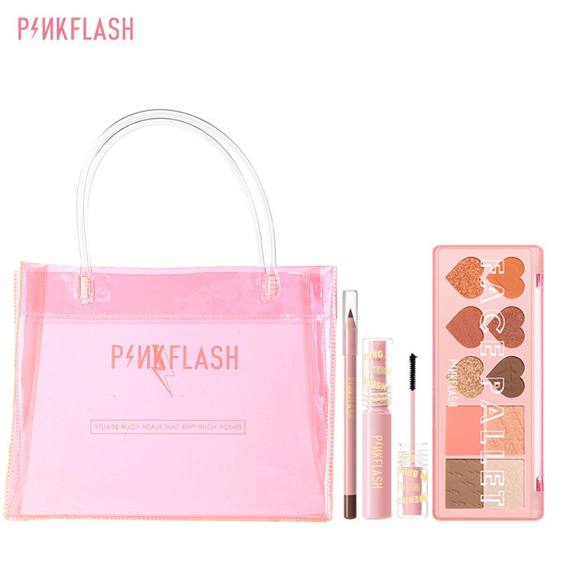 PINKFLASH Eye Makeup 4pc/set—4 in 1 Eyeshadow Palette Mascara Eyebrow Pencil Makeup Bag Beauty Sets