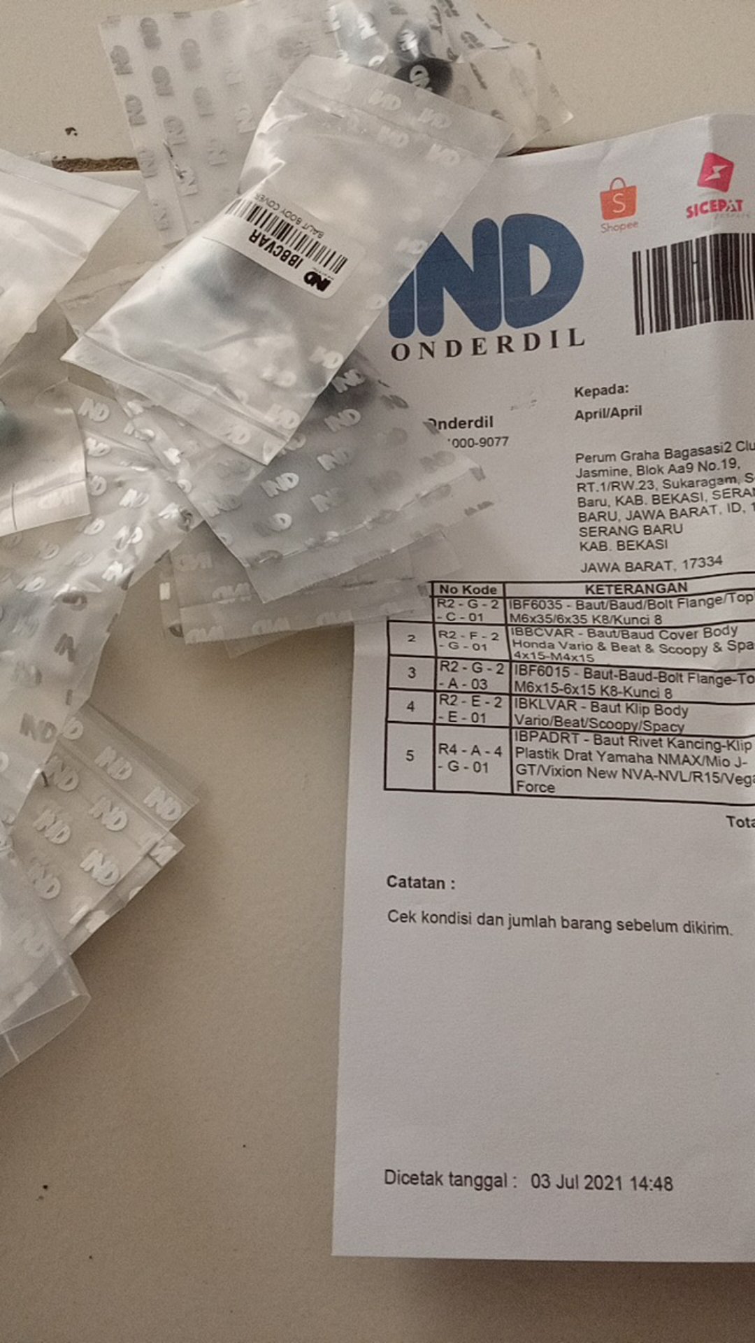 Baut/baud/bolt Flange/topi M6x15/6x15 K8/kunci 8