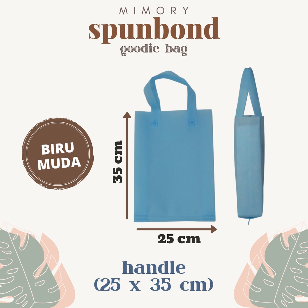 

TAS SPUNBOND 25x35 cm HANDLE -BIRU MUDA- /GoodieBag/Ultah/Tas Belanja/Tas Sablon