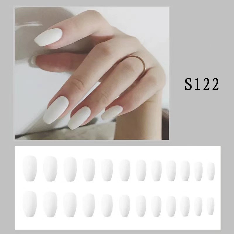 24PCS/SET Simulasi Lem Alpukat Memakai kuku palsu R Perawatan Kuku Palsu-S122