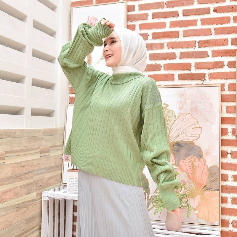 ARSYLLA PUFFY OVERSIZE SWEATER RAJUT WANITA TERMURAH KEKINIAN'