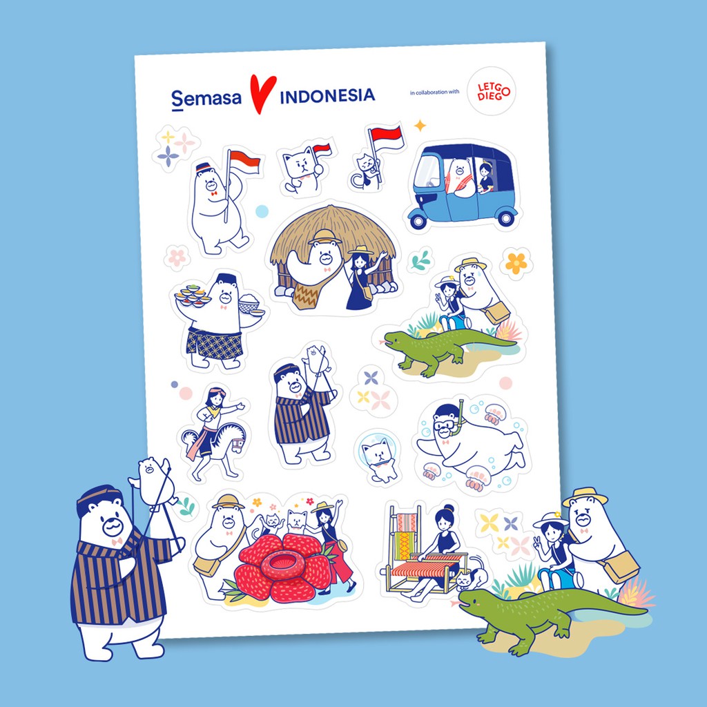 

Stickers Vinyl Semasa x LetGoDiego Wonder of Indonesia Series