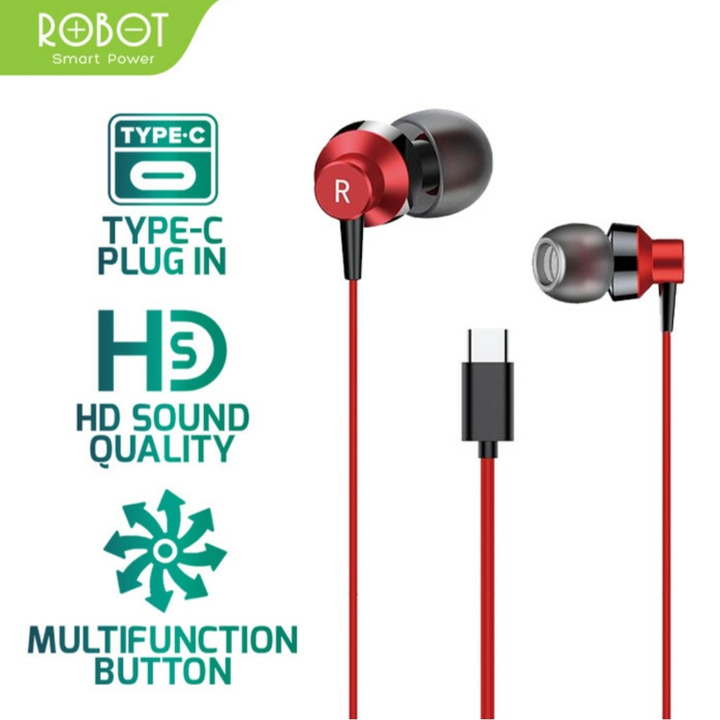 ROBOT RE240C Earphone Wired Headset TYPE C Jack Audio Android HD