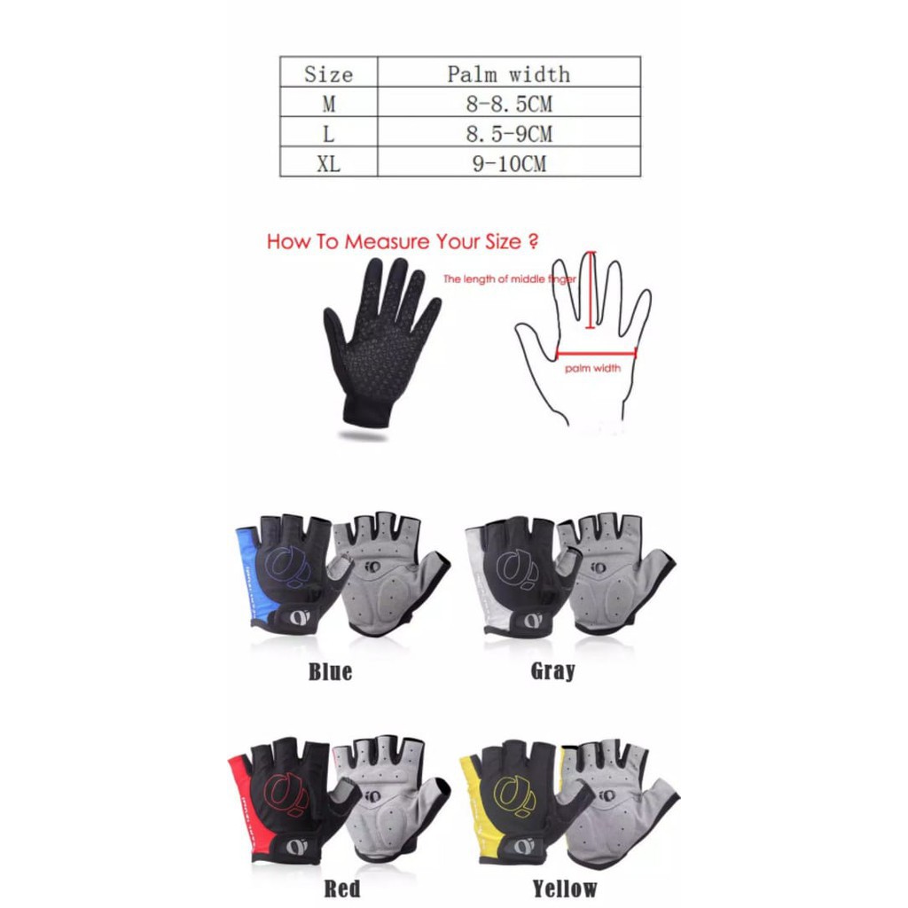 Sarung Tangan Sepeda Half Finger gel Pearl Izumi Setengah Jari cycling gloves bukan Rockbros