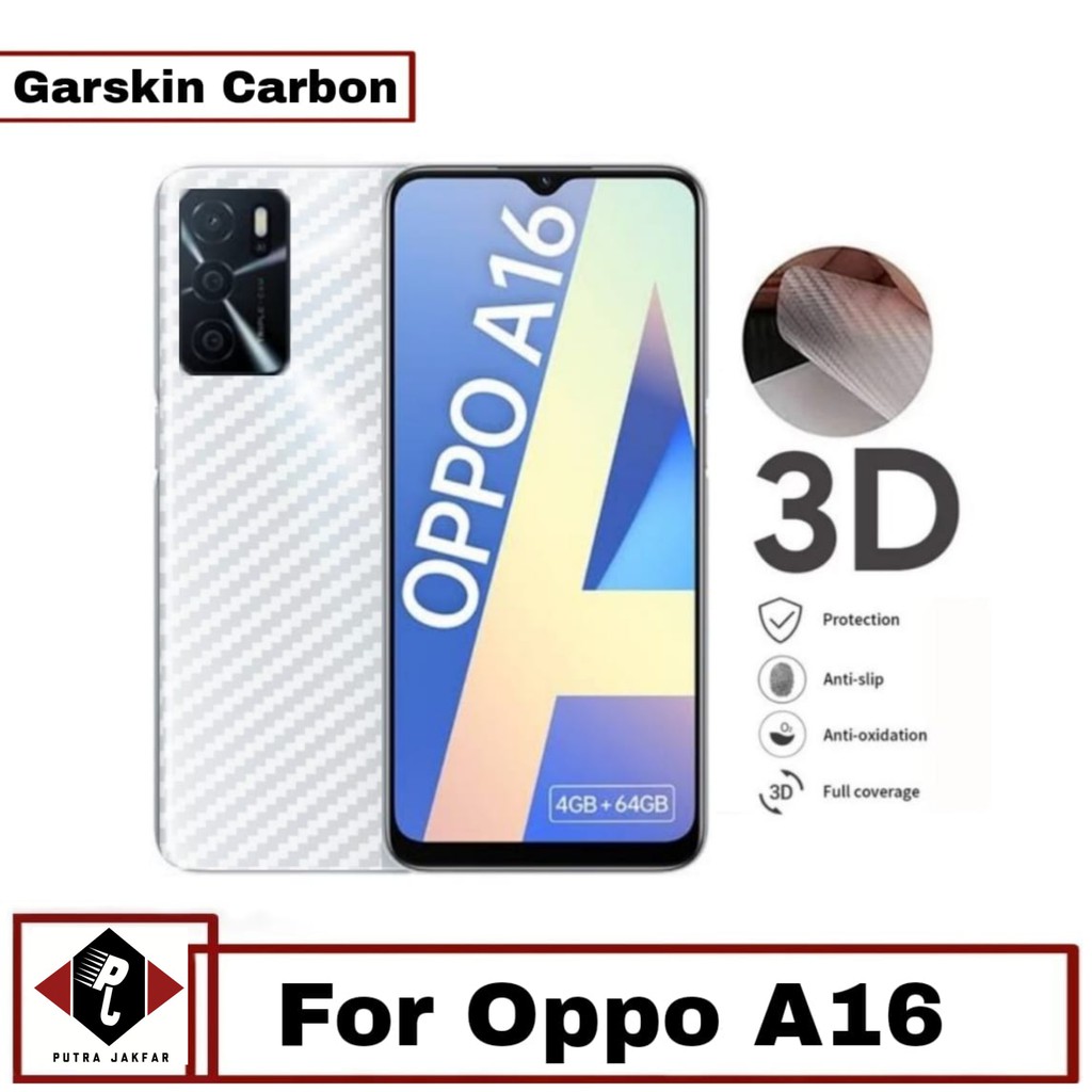 Garskin Oppo A16 2021 Skin Carbon Hydrogel pelindung Belakang HP