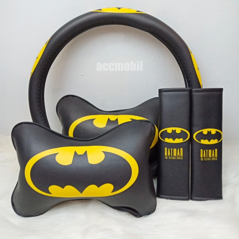 FULLSET Sarung Stir Seatbelt Bantal HERO Batman Transformers Spiderman dkk Monster Energy Leopard