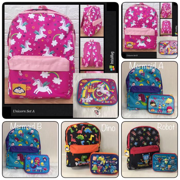 

tas ransel sekolah anak sanwa set pencil case - tas & kotak pensil sry77