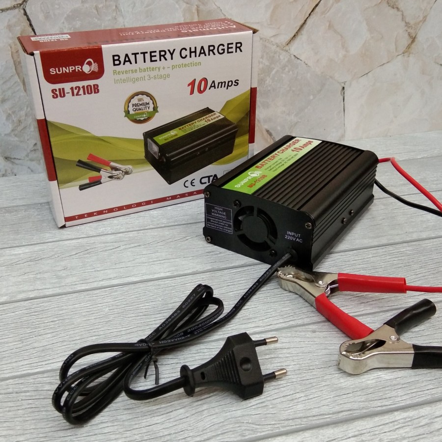 charger aki mobil sunpro 10 Amps SU-1210B/battery charger aki 10 Amps