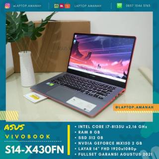 Asus Vivobook S14-X430FN core i7 gen8 RAM 8 GB SSD 512GB