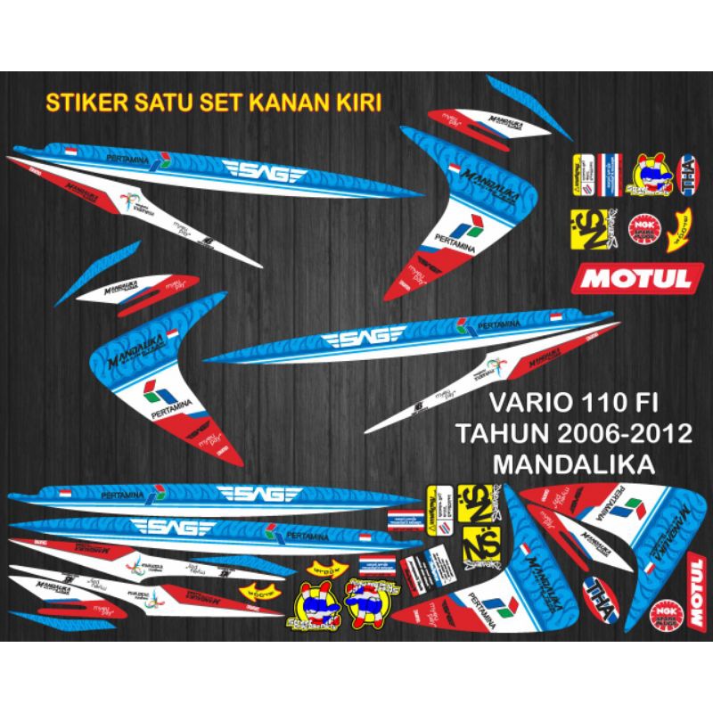 STIKER STRIPPING DECAL VARIASI VARIO 110 FI TAHUN 2006 - 2012 PERTAMINA MANDALIKA