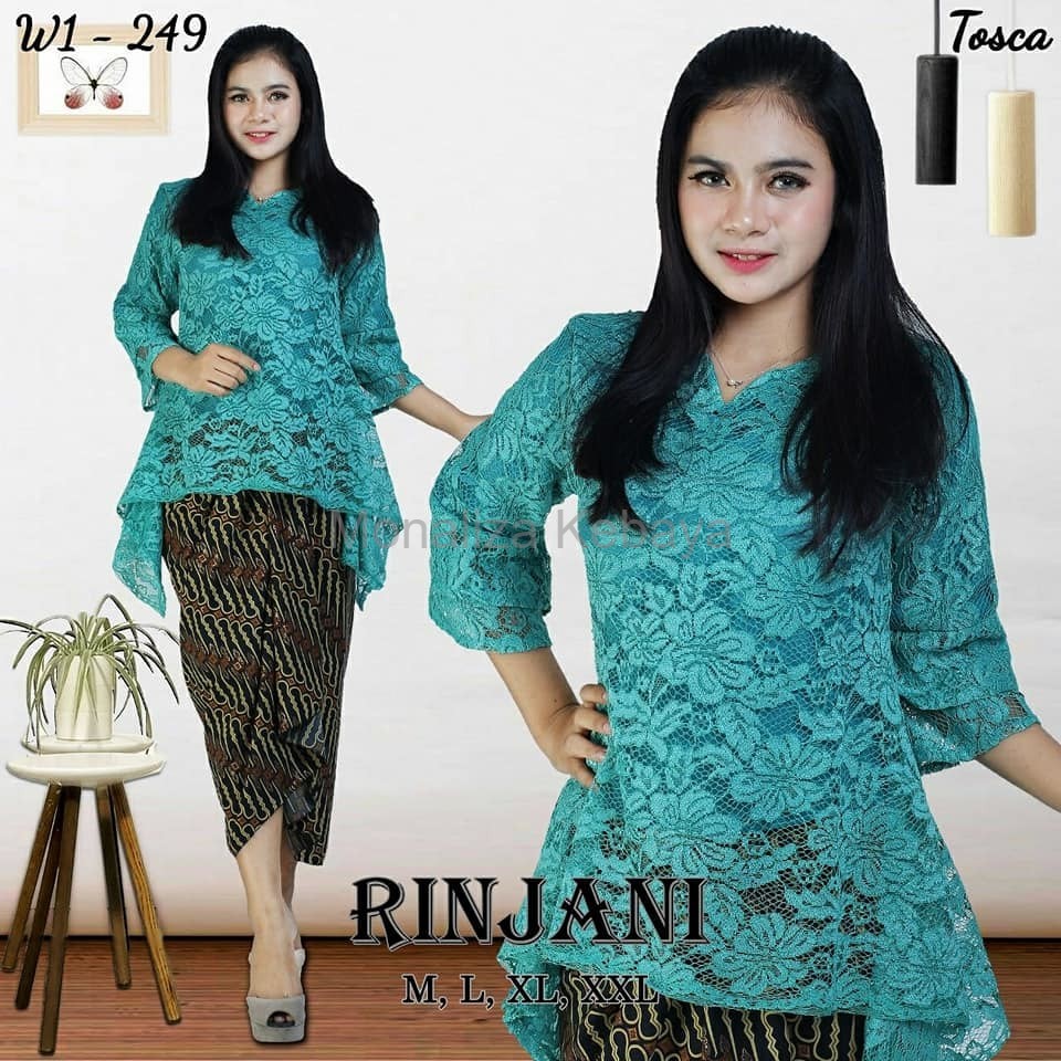 New Collection dan exlusive Setelan kebaya brukat rinjani toska