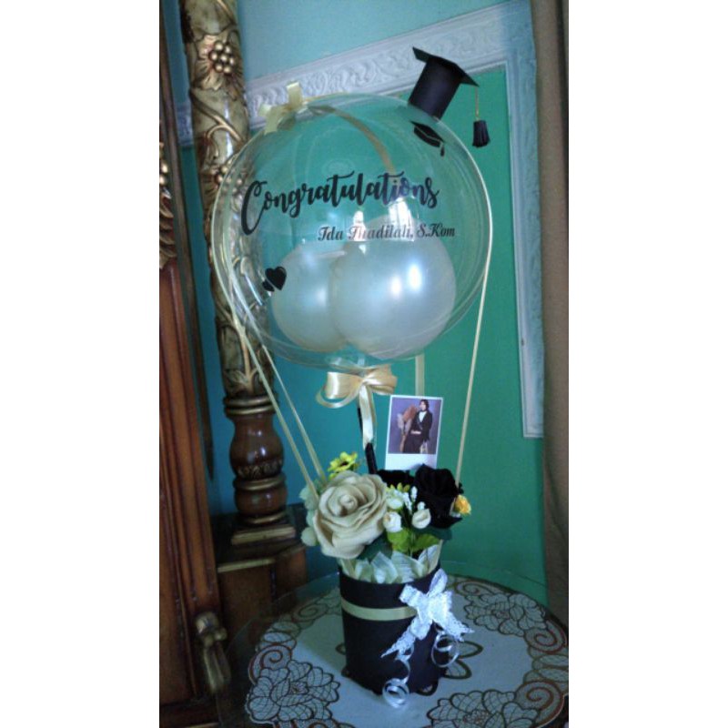 Buket balon wisuda, ulang tahun, kado unik, anniversarry, kado balon