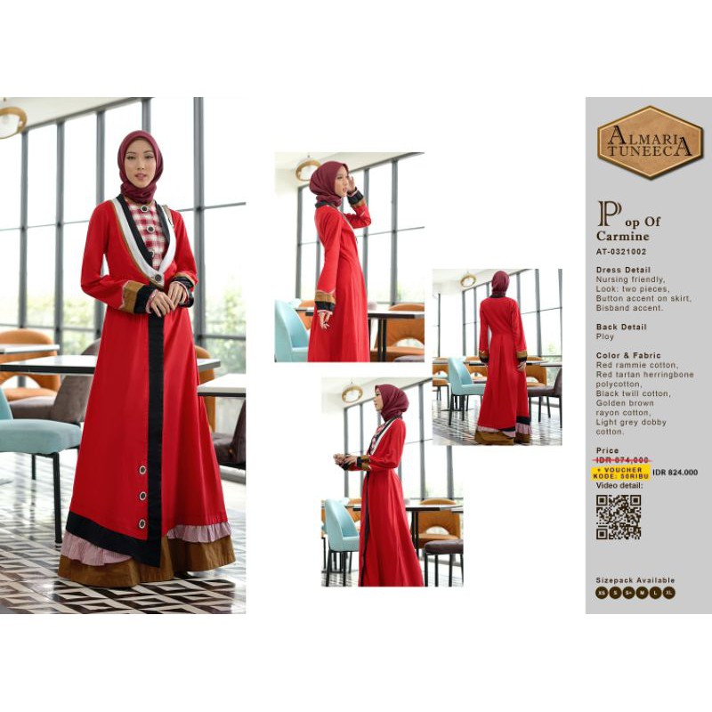 Almari Tuneeca AT-0321002 Maret 2021 Diskon Sale Promo Gamis Long Dress