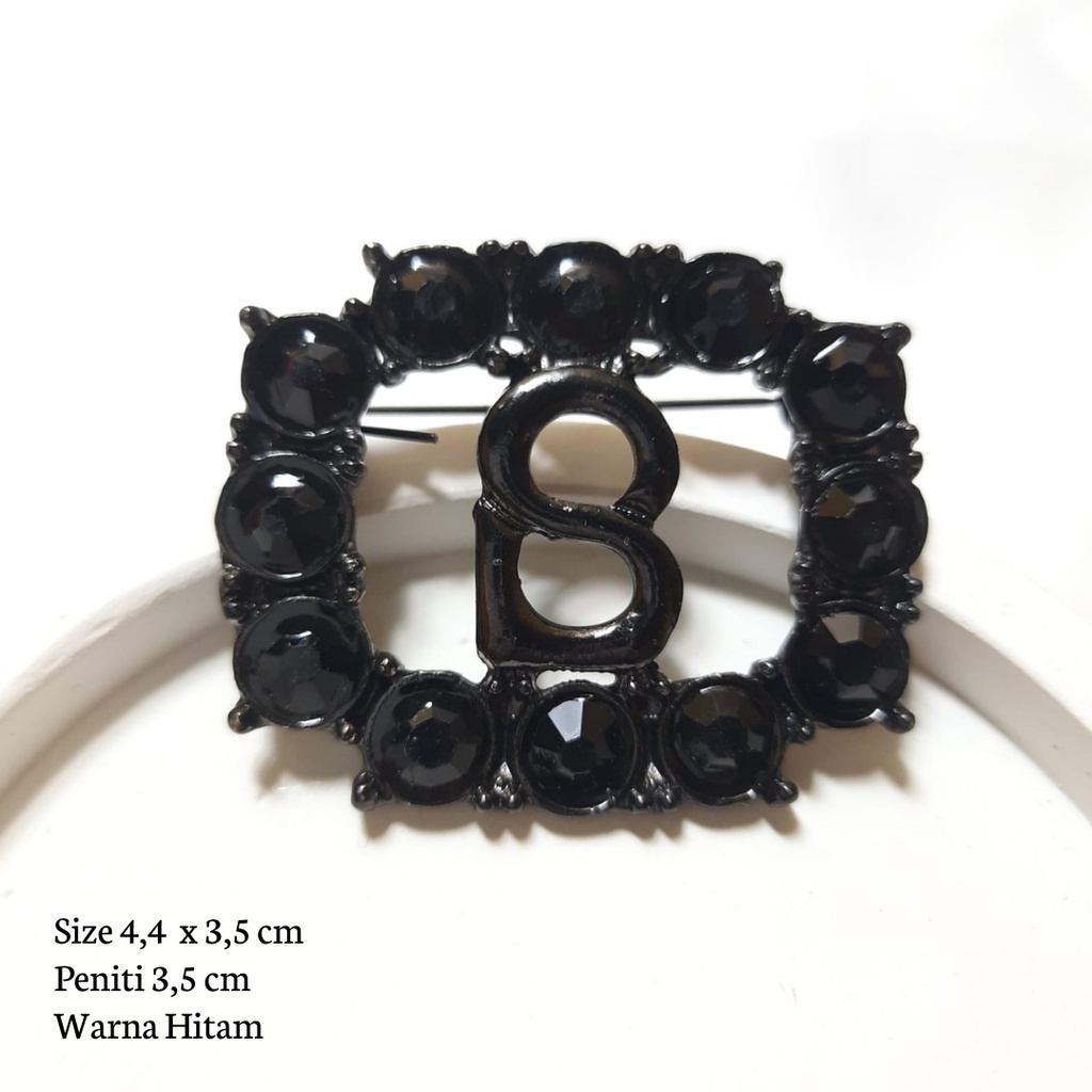 Bros Buttonscraves / Bros Ala Buttonscarves  / Bros Button / Buttonscarves Brooch / Orderinkuy Bros-B Rectangle Black