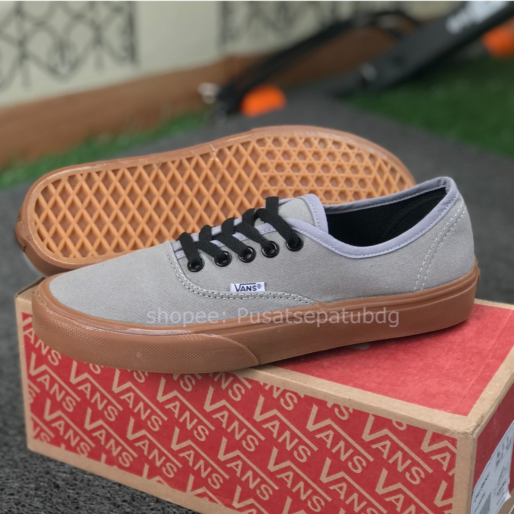 (BAYAR DITEMPAT) VANS AUTHENTIC GUM 4 WARNA BLACK NAVY MAROON GREY WAFFLE DT