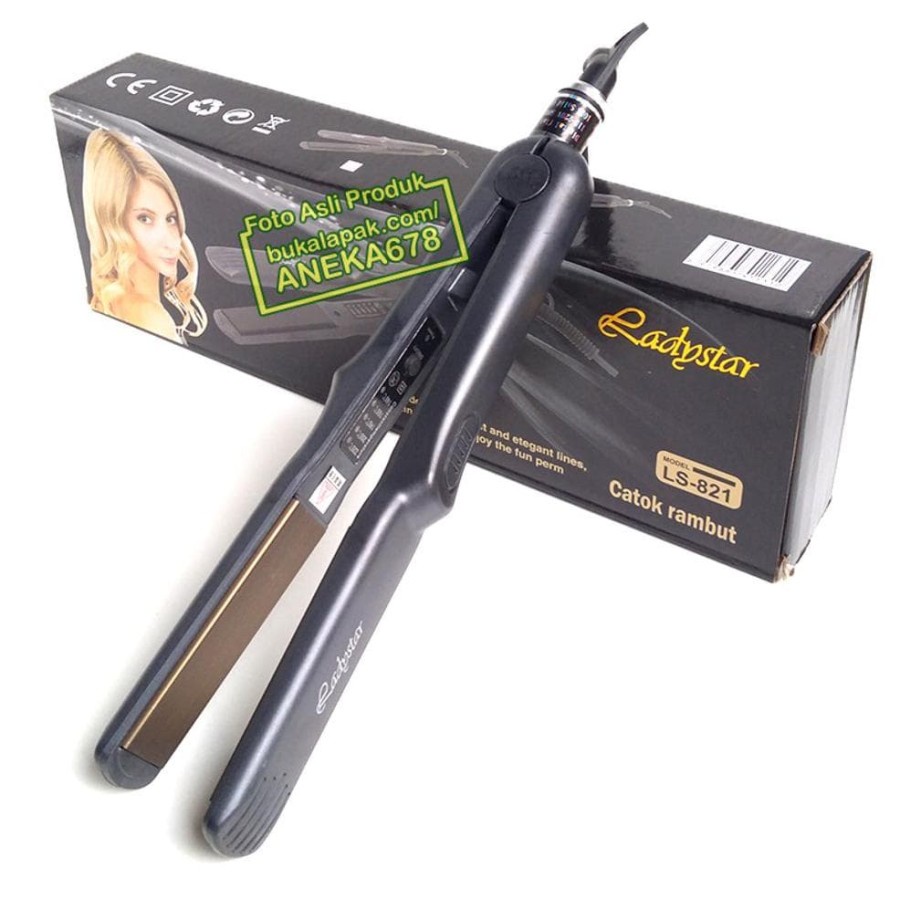 TARABABYSTORE-Catokan LS - 821 anion hair iron , catokan lamoode , ladystar ls768, bisa lurus dan curly