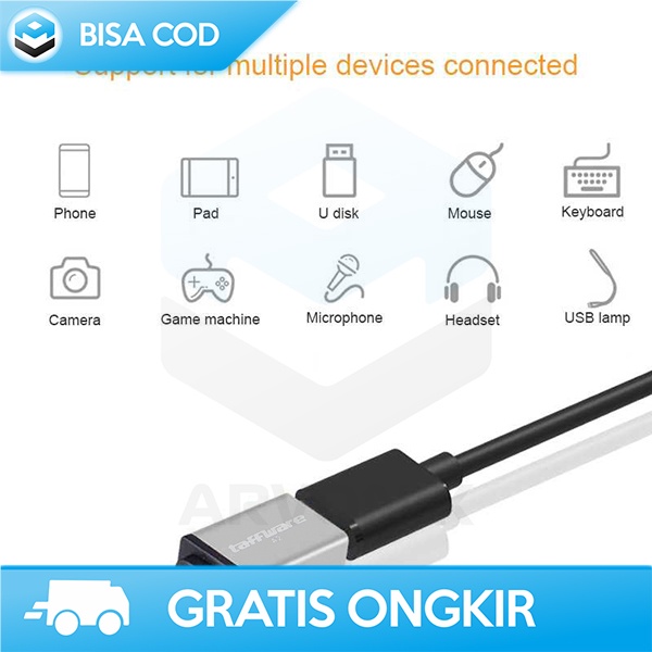 OTG TYPE C 10 GBPS SMARTPHONE LAPTOP ADAPTOR SILVER BY TAFFWARE A2