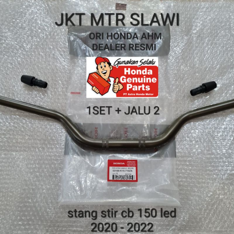 53100-K15-710ZA stang stir, jalu, stang stir 1set cb 150 led new cb 150 2020-2022 ready coklat ori honda ahm asli honda