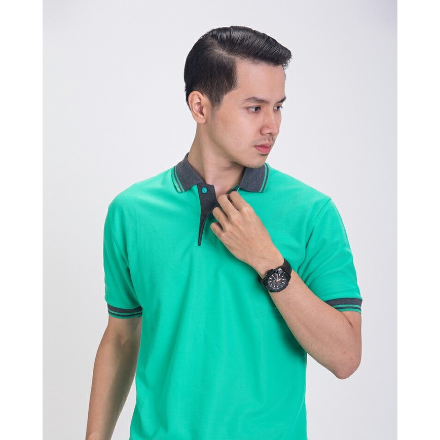 BAJU KAOS KERAH POLO SHIRT PRIA HIJAU MINT