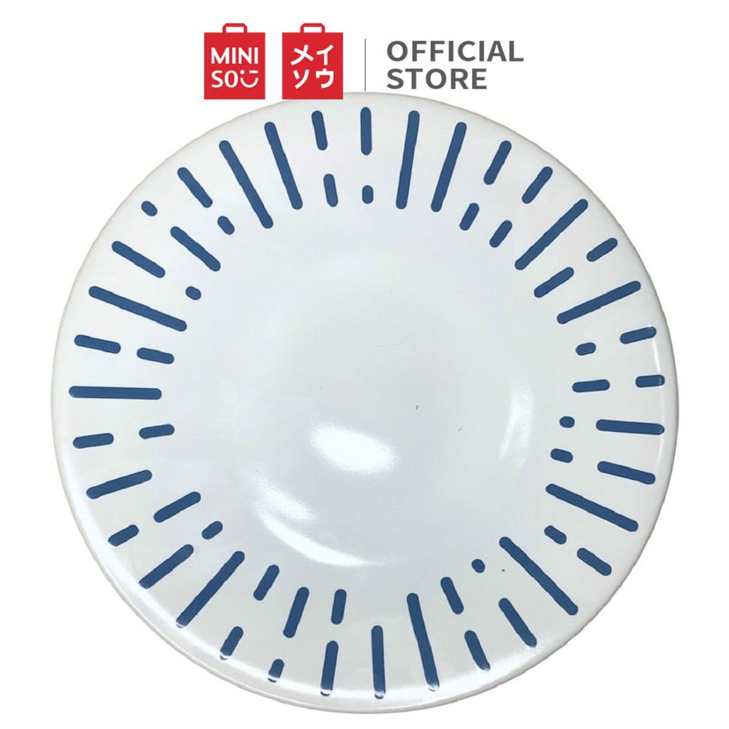 Miniso Piring keramik TEMPAT PIRING DINNER PLATE Stripes Series Ceramic Bowl 15cm(Blue)