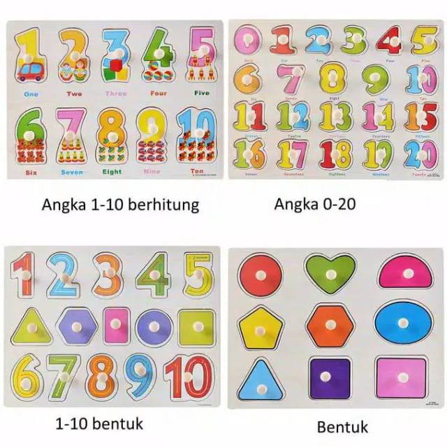 PUZZLE knob / kayu mainan edukasi