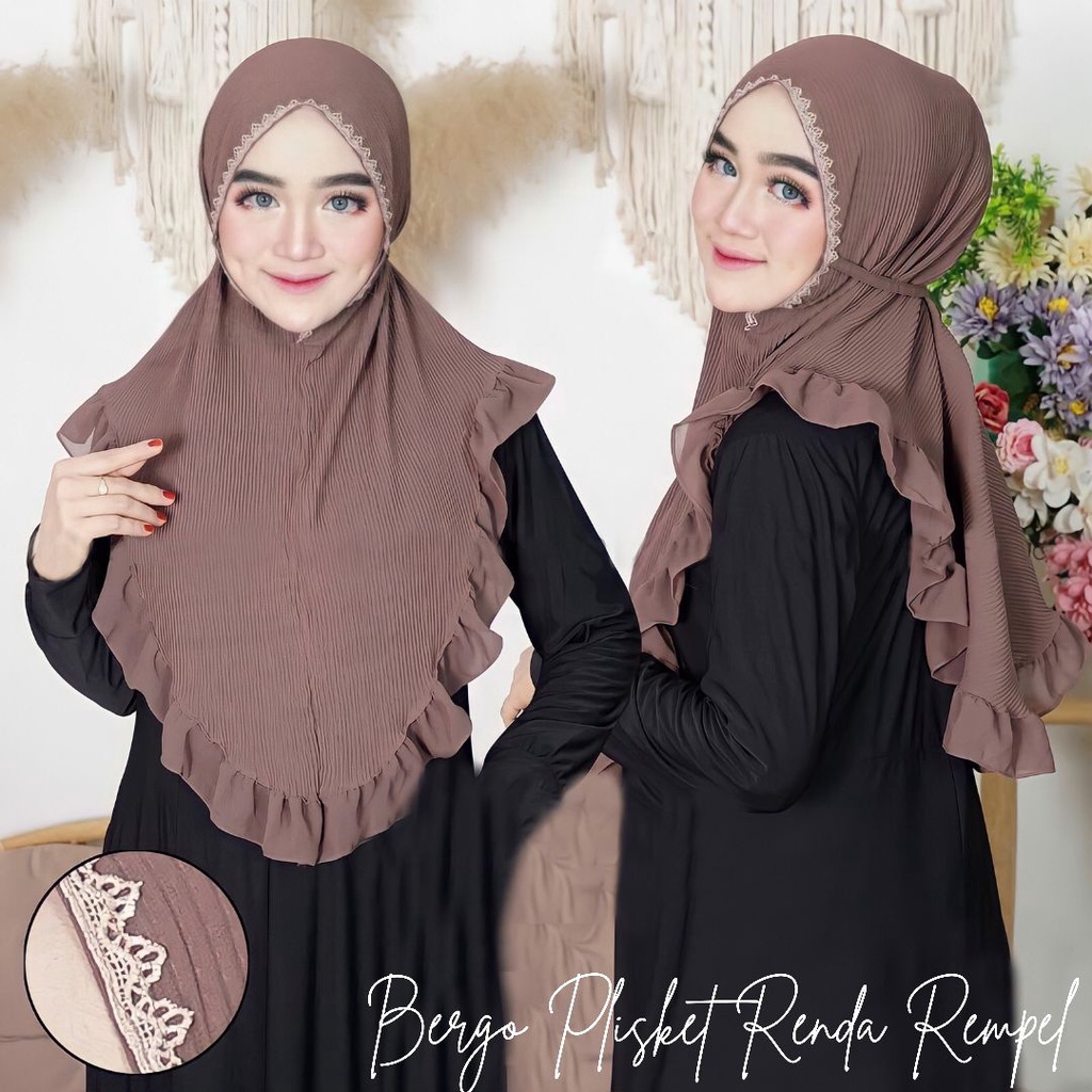 Bergo Maryam Full Plisket Renda Remple