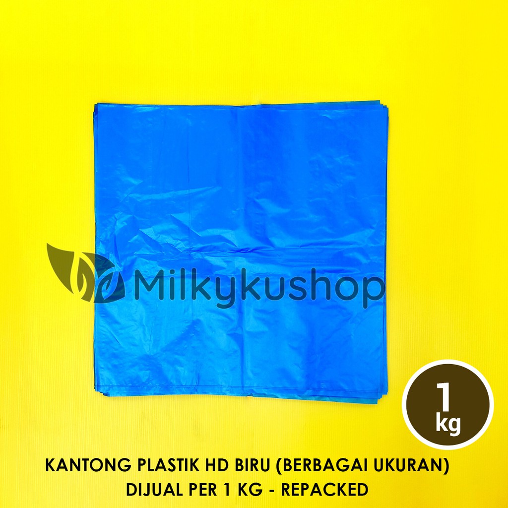 KANTONG PLASTIK HD BAG BIRU BERAT 1 KG REPACK SAMPAH BUAH FRUIT COVER