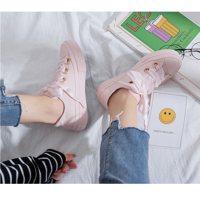 IDEALIFESHOES Sepatu Wanita Sneaker Kanvas Pita Santin Low Top Import Casul Shoes Casual Korea Style Murah PITA