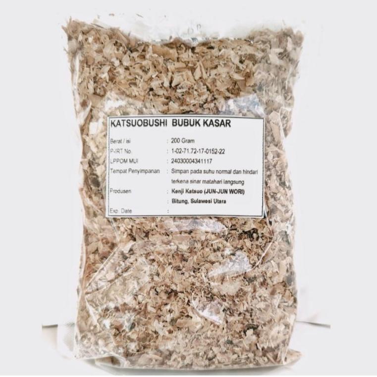

Terkini.. Katsuobushi Bubuk kasar 200gram Grade D ikan cakalang bonito dasi taburan takoyaki halal k