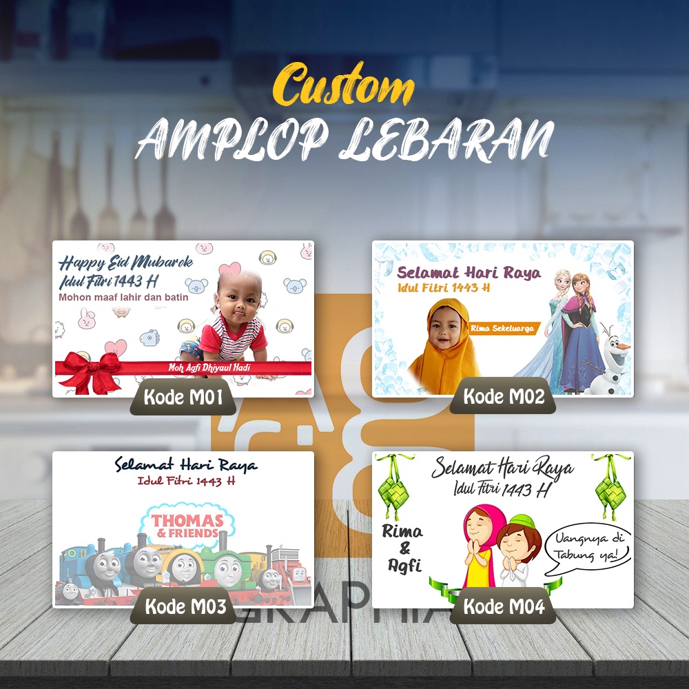 

Amplop uang Lebaran anak gambar custom 2025 11cm 50pcs